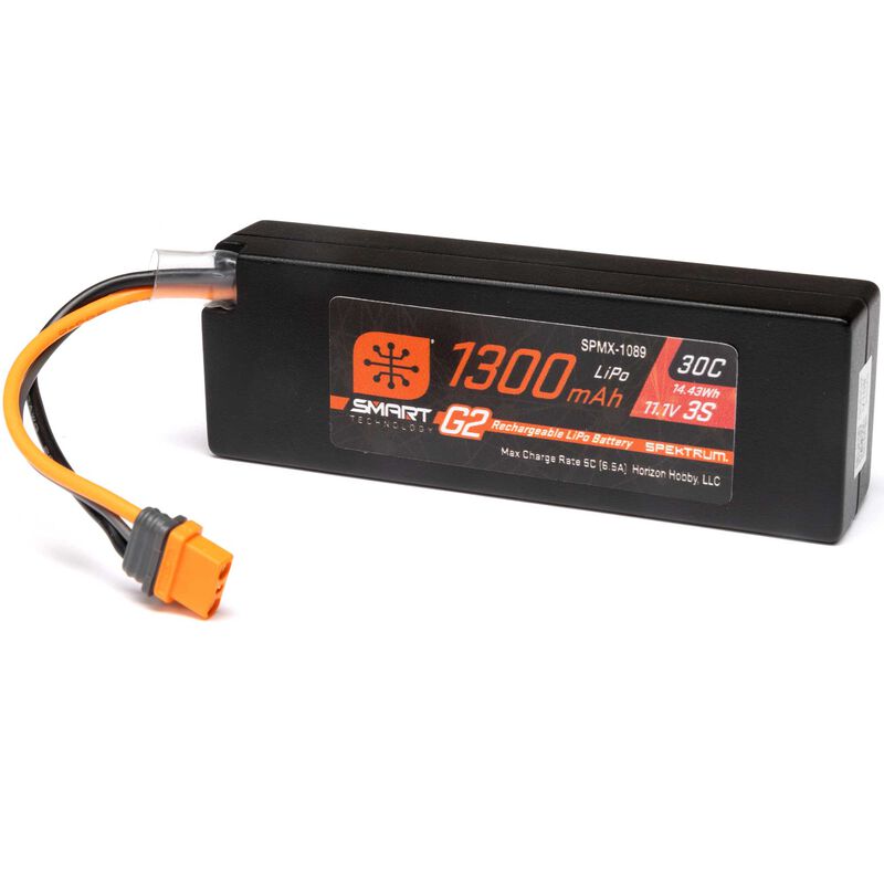 SPEKTRUM - 11.1V 1300mAh 3S 30C Smart G2 LiPo Battery: IC2 Connector (SPMX-1089)