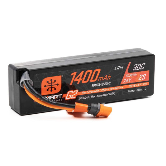 SPEKTRUM - 1400mAh 2S 7.4V Smart G2 30C LiPo; IC2 Connector (SPMX142S30H2)