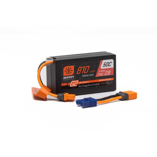 SPEKTRUM - G2 810mAh 2S 7.4V Smart G2 50C LiPo; IC2 (SPMX812SH2)