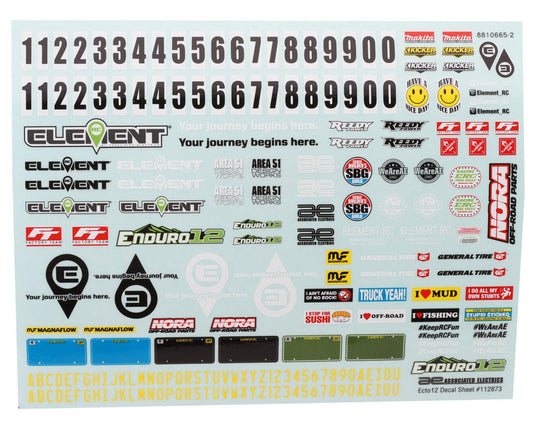 Element RC Enduro12 Ecto Decal Sheet (ASC41140)