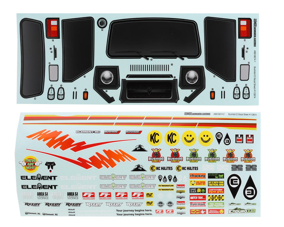 Element RC Enduro12 Bushido Decal Sheets (2) (ASC41145)