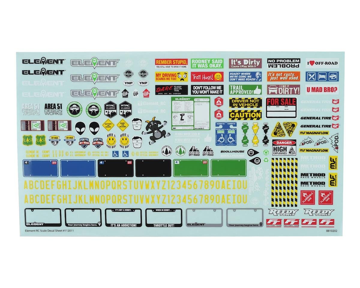 Element RC Enduro Scale Decal Sheet (ASC42148)