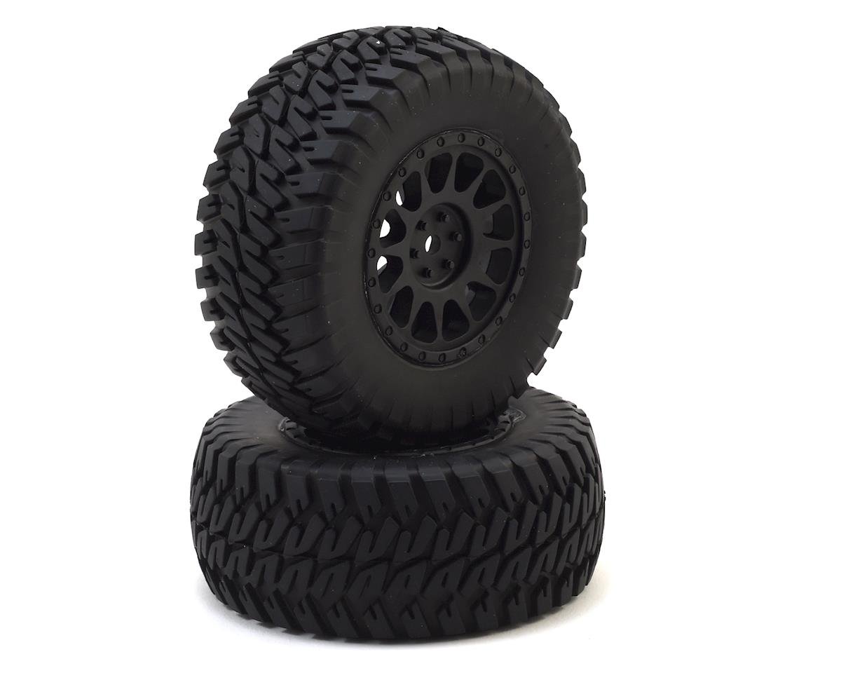 Team Associated 12mm Hex Multi-Terrain Pre-Mounted 1/10 Tires (Black) (2) (ASC71044)