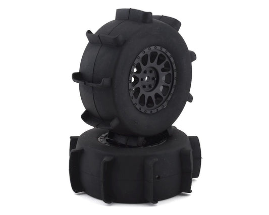 Team Associated Sand Paddle Pre-Mounted Rear Tires w/Method Wheels (Black) (ASC71062)