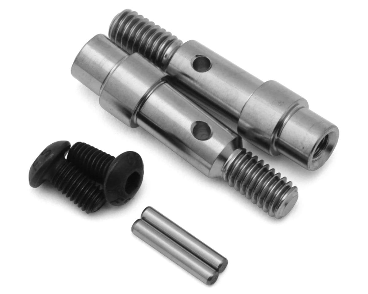 Team Associated RC10B6/RC10B7 Factory Team Titanium Hex Adapter Front Axles (2) (ASC71181)