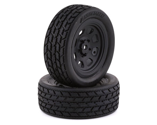 Team Associated SR10 Pre-Mounted Street Stock Tires w/Front Wheels (2) (ASC71194)