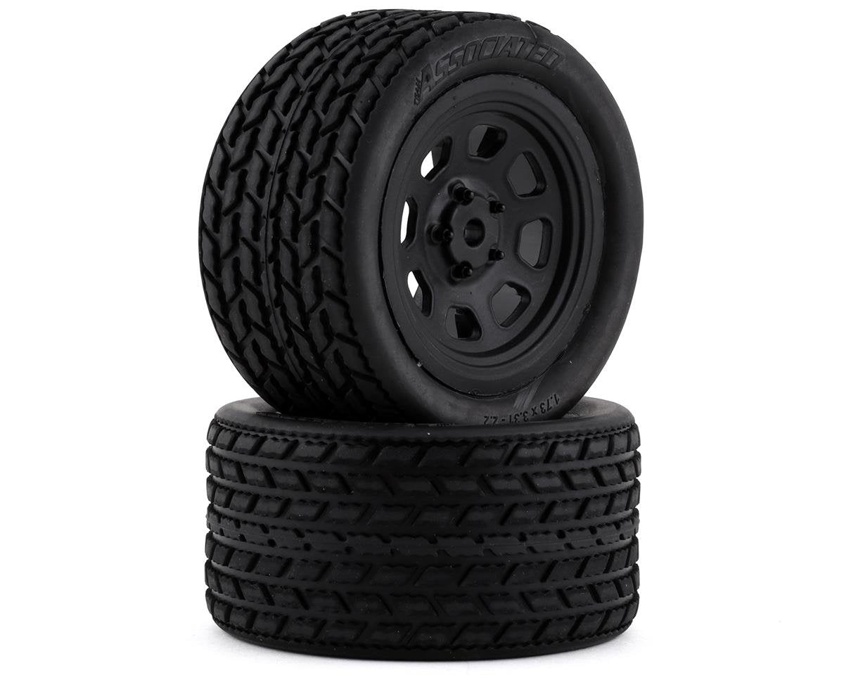 Team Associated SR10 Pre-Mounted Street Stock Tires w/Rear Wheels (2) (ASC71195)