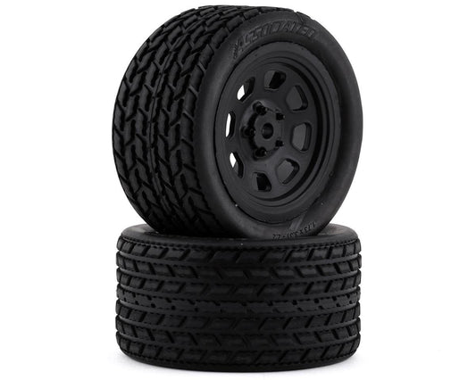 Team Associated SR10 Pre-Mounted Street Stock Tires w/Rear Wheels (2) (ASC71195)