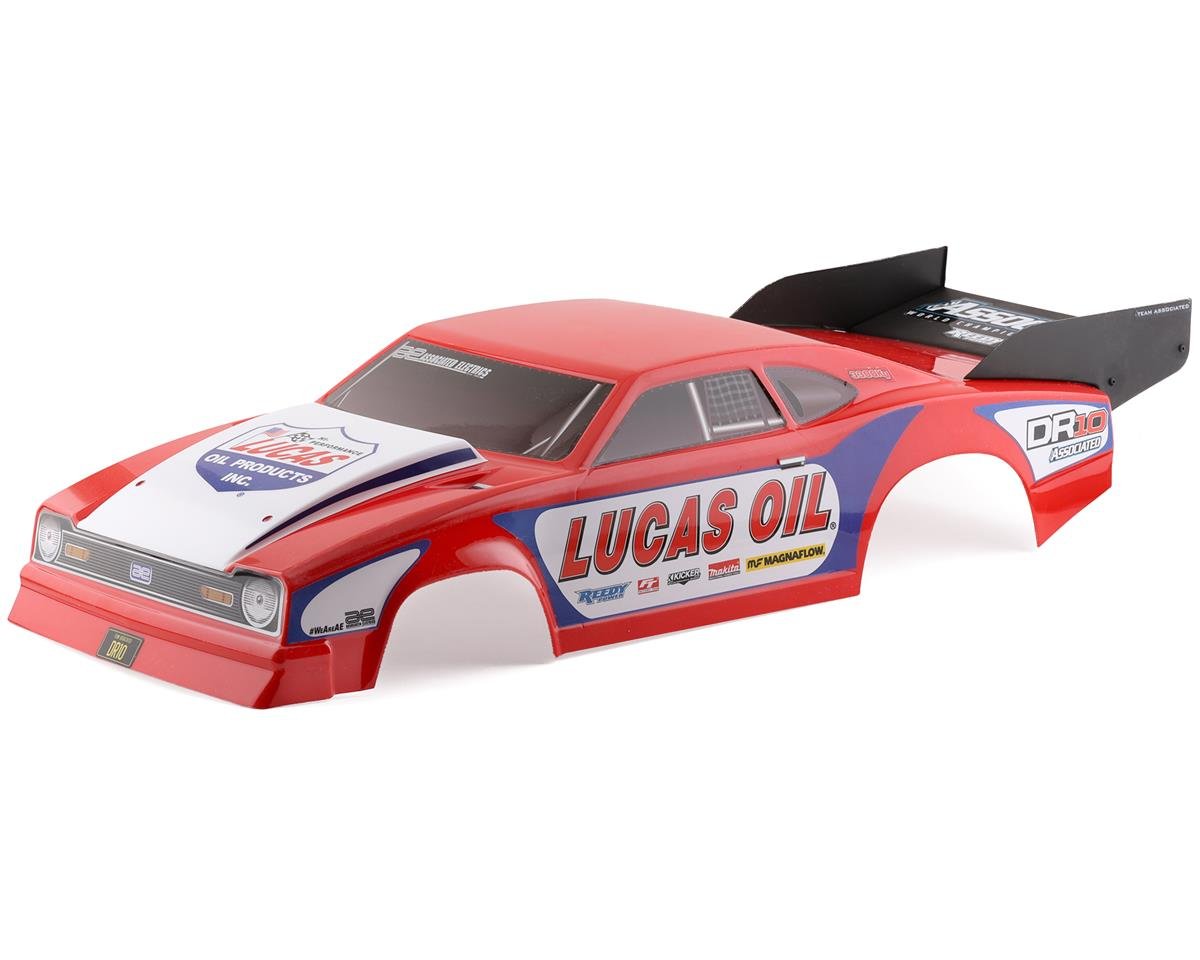 Team Associated DR10 Pro Reakt Pre-Painted Body w/Wing (Lucas Oil) (ASC72033)