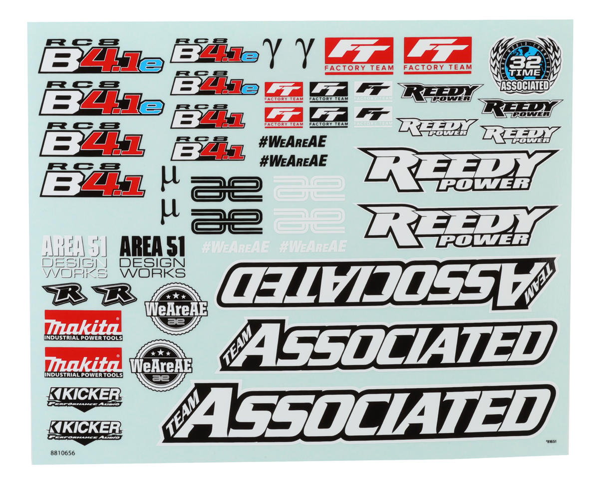 Team Associated RC8B4.1/RC8B4.1e Decal Sheet (ASC81651)