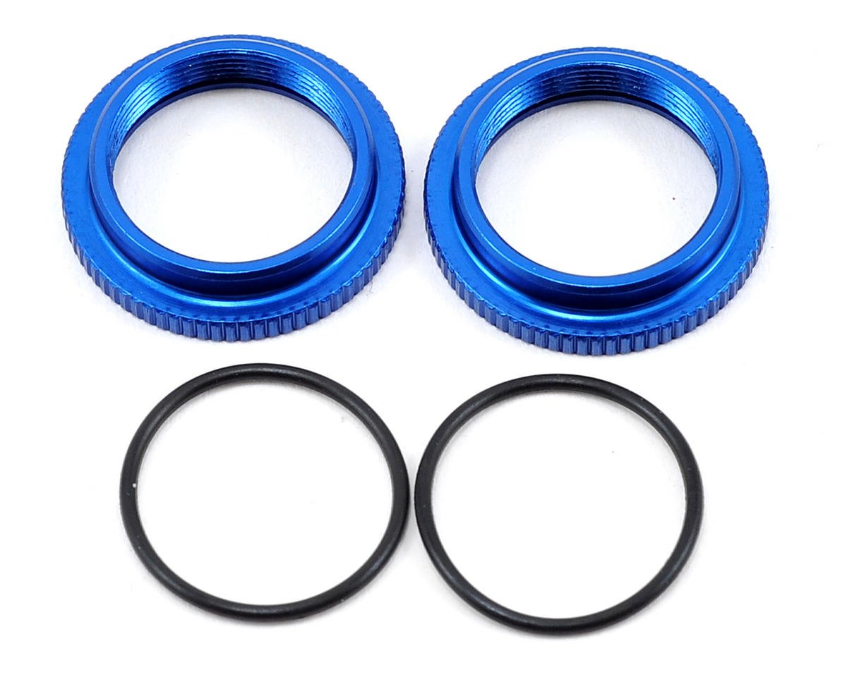 Team Associated 12mm Big Bore Threaded Collar (Blue) (2) (ASC91304)