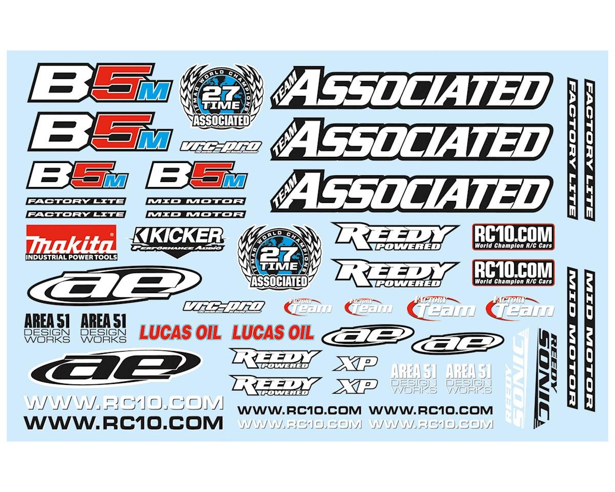 Team Associated RC10B5M Factory Lite Decal Sheet (ASC91613)