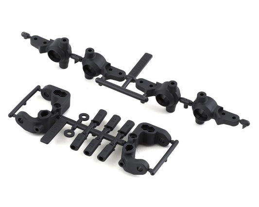 Team Associated RC10B6.4 -1mm Scrub Caster & Steering Blocks (Carbon) (ASC91985)