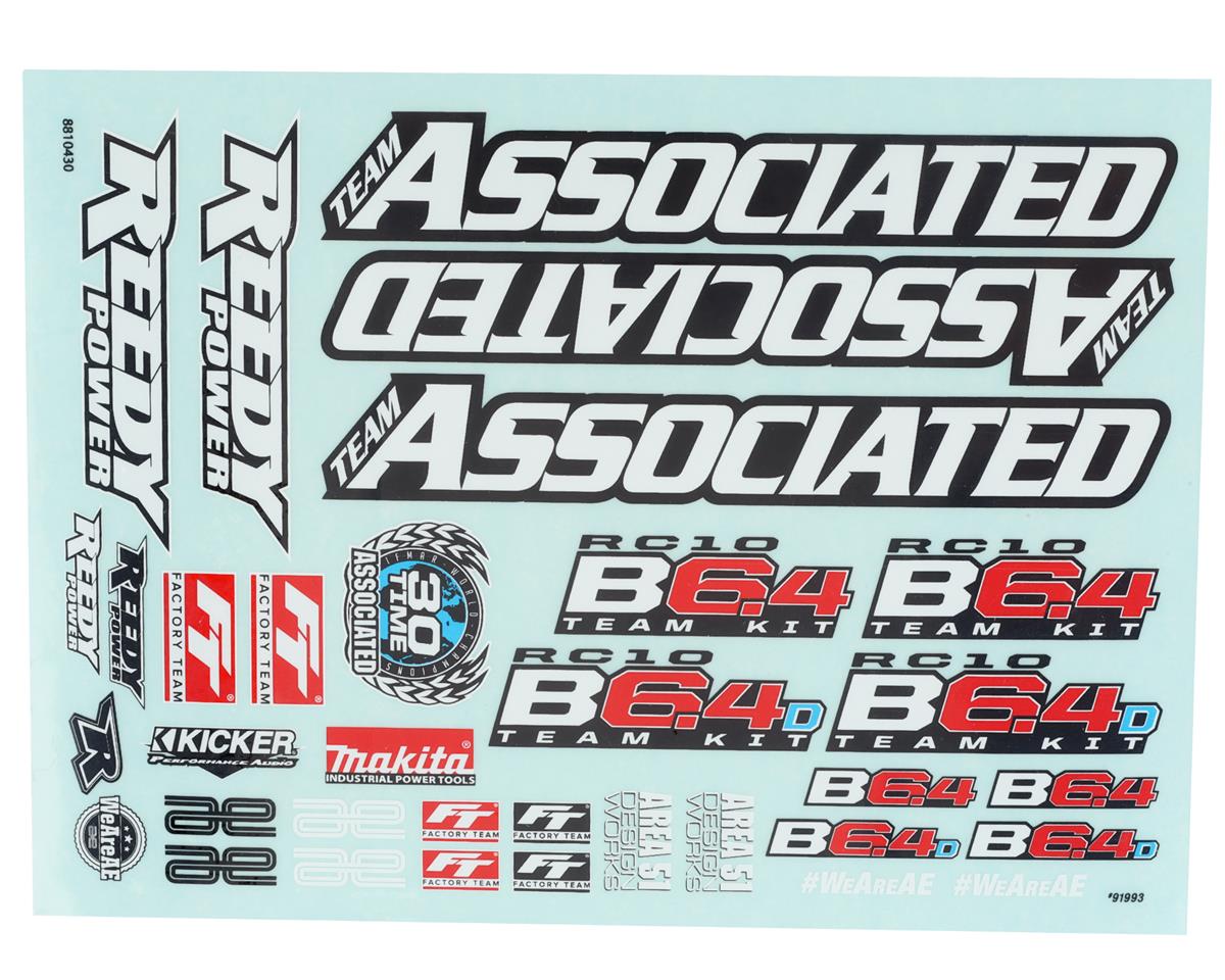 Team Associated RC10B6.4 Decal Sheet (ASC91993)