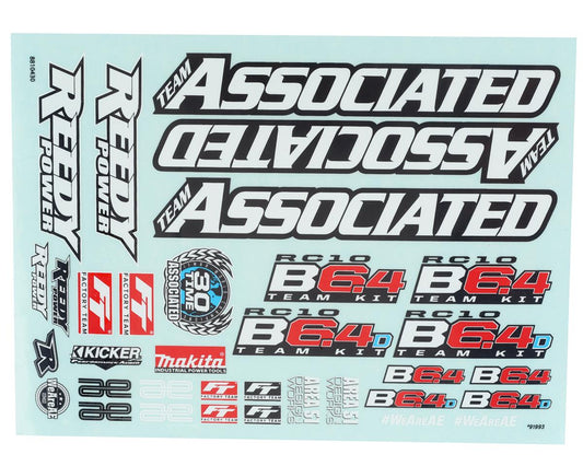 Team Associated RC10B6.4 Decal Sheet (ASC91993)