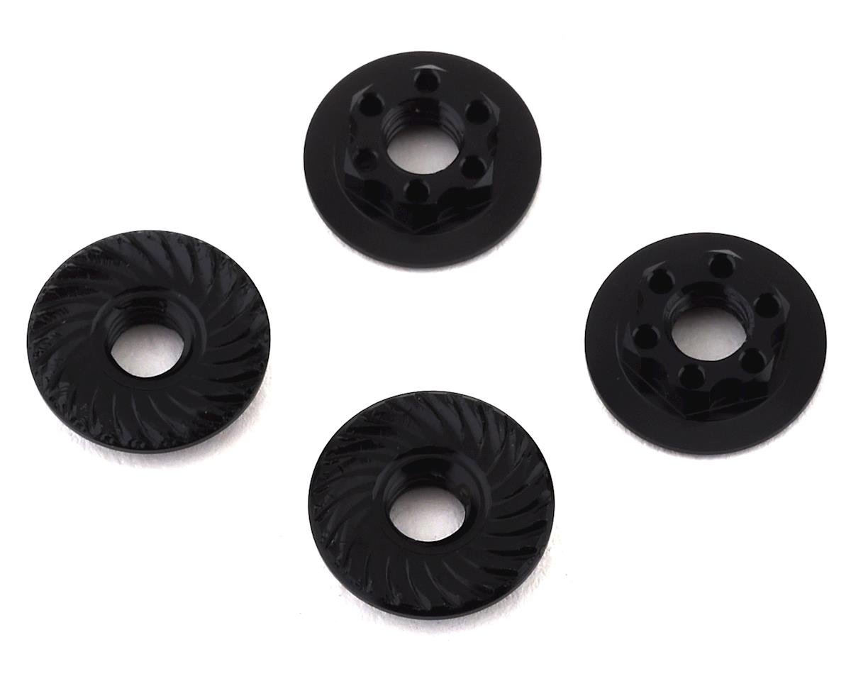 Team Associated Factory Team 4mm Low Profile Serrated Wheel Nuts (Black) (4) (ASC92254)