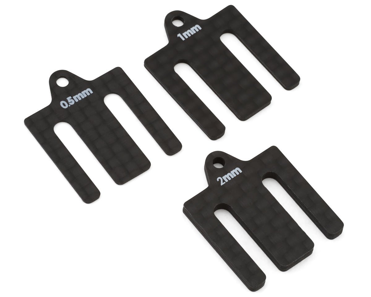 Team Associated RC10B7 Factory Team Carbon Fiber Front Bulkhead Shims (3) (ASC92438)