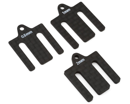 Team Associated RC10B7 Factory Team Carbon Fiber Front Bulkhead Shims (3) (ASC92438)