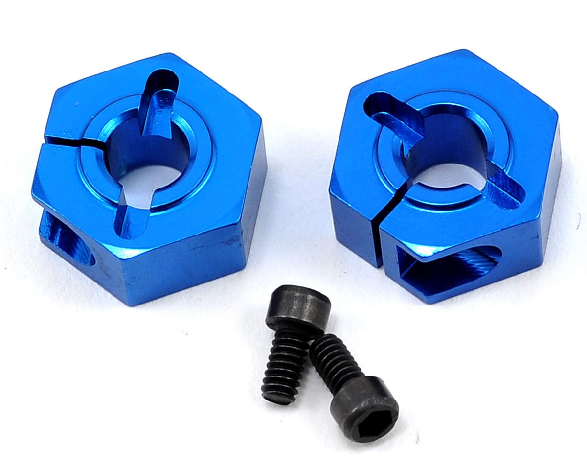 Team Associated 12mm Aluminum Front Clamping Wheel Hex Set (Blue) (2) (ASC9893)