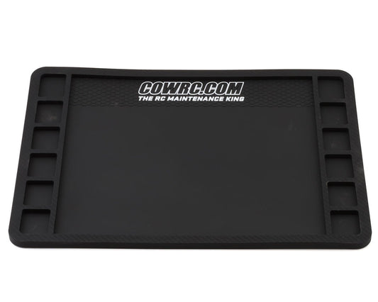 Cow RC Screw Catcher Carbon Series Rubber Pit Mat (12"x16") (CPP-R14016397)