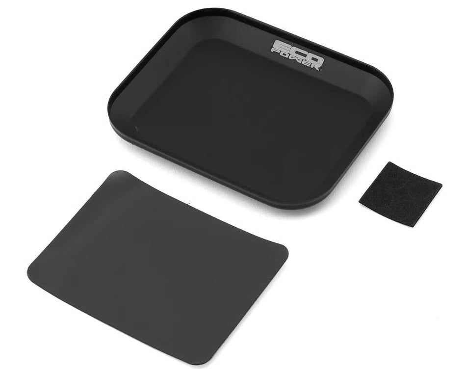 ECOPOWER - Small Aluminum Magnetic Parts Tray/Screw Catcher (Black) (108X89X10mm) (4.25x3.5x0.39in) (ECP-3007)