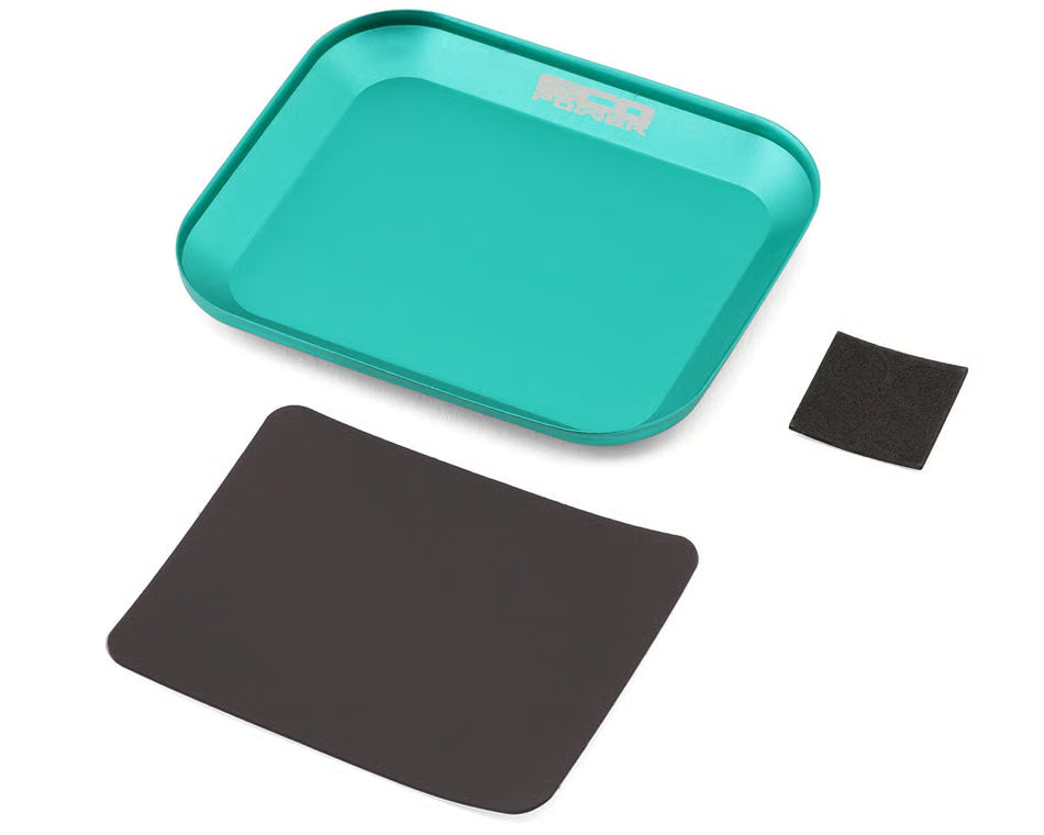 ECOPOWER - Small Aluminum Magnetic Parts Tray/Screw Catcher (Green) (108X89X10mm) (4.25x3.5x0.39in) (ECP-3008)
