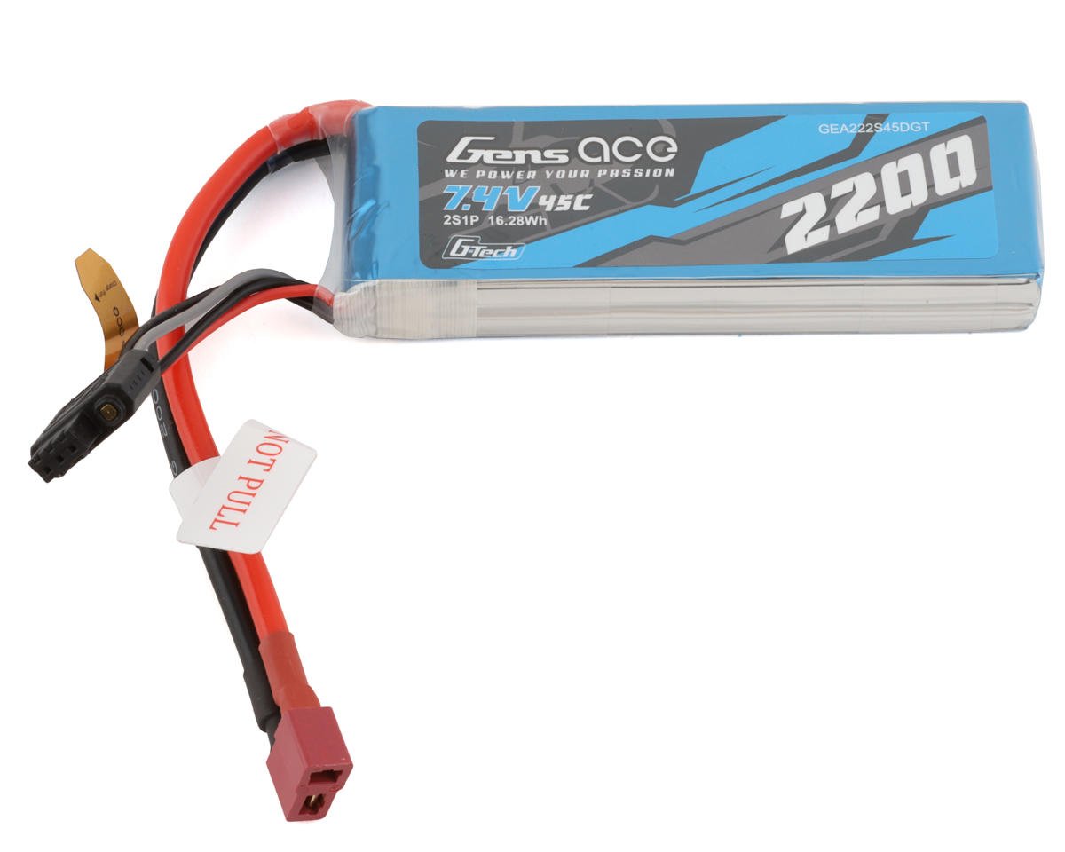 Gens Ace 2S G-Tech Smart LiPo Battery 45C (7.4V/2200mAh) w/T-Style Connector (GEA222S45DGT)