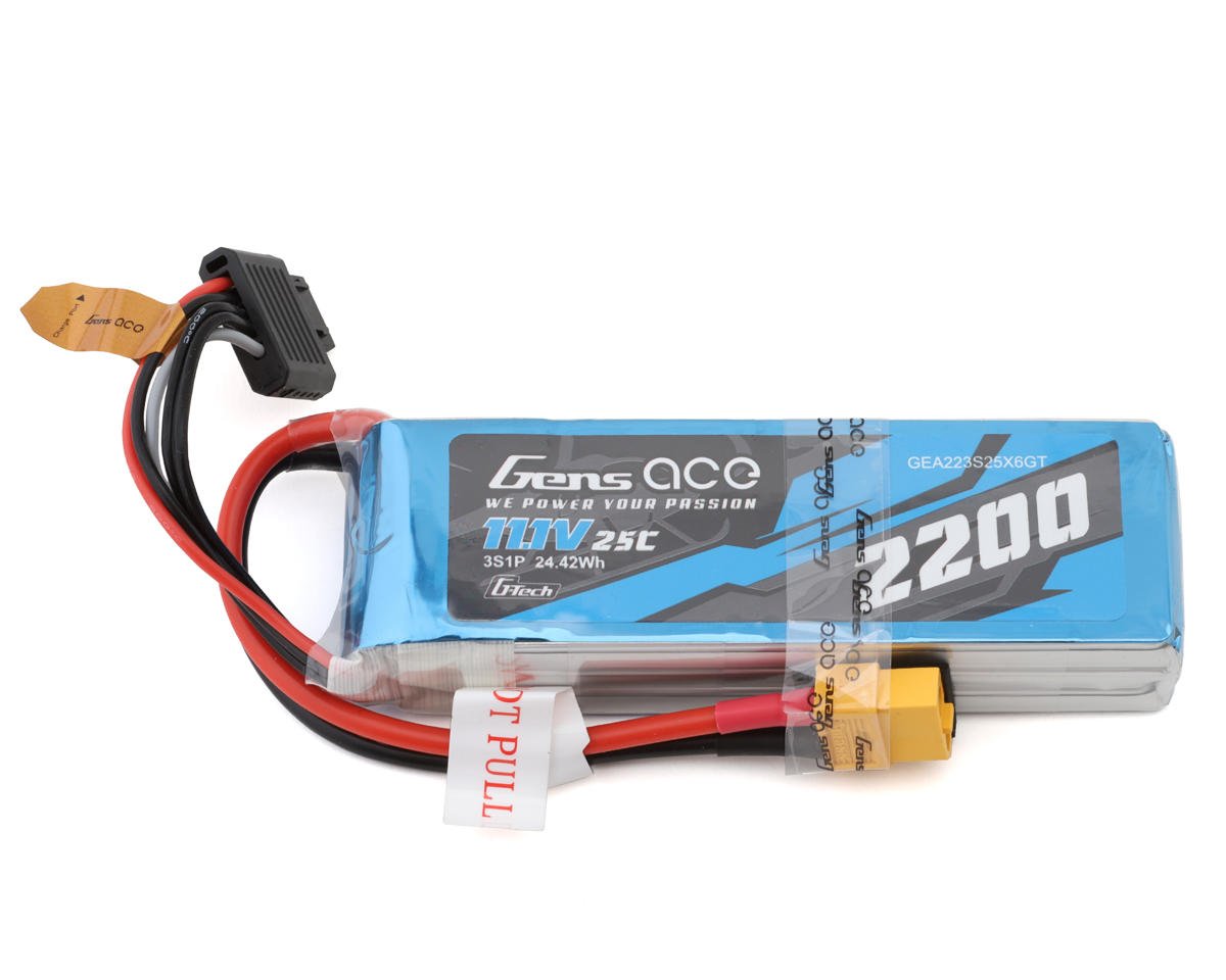 Gens Ace G-Tech Smart 3S LiPo Battery 25C (11.1V/2200mAh) w/XT60 Connector (GEA223S25X6GT)