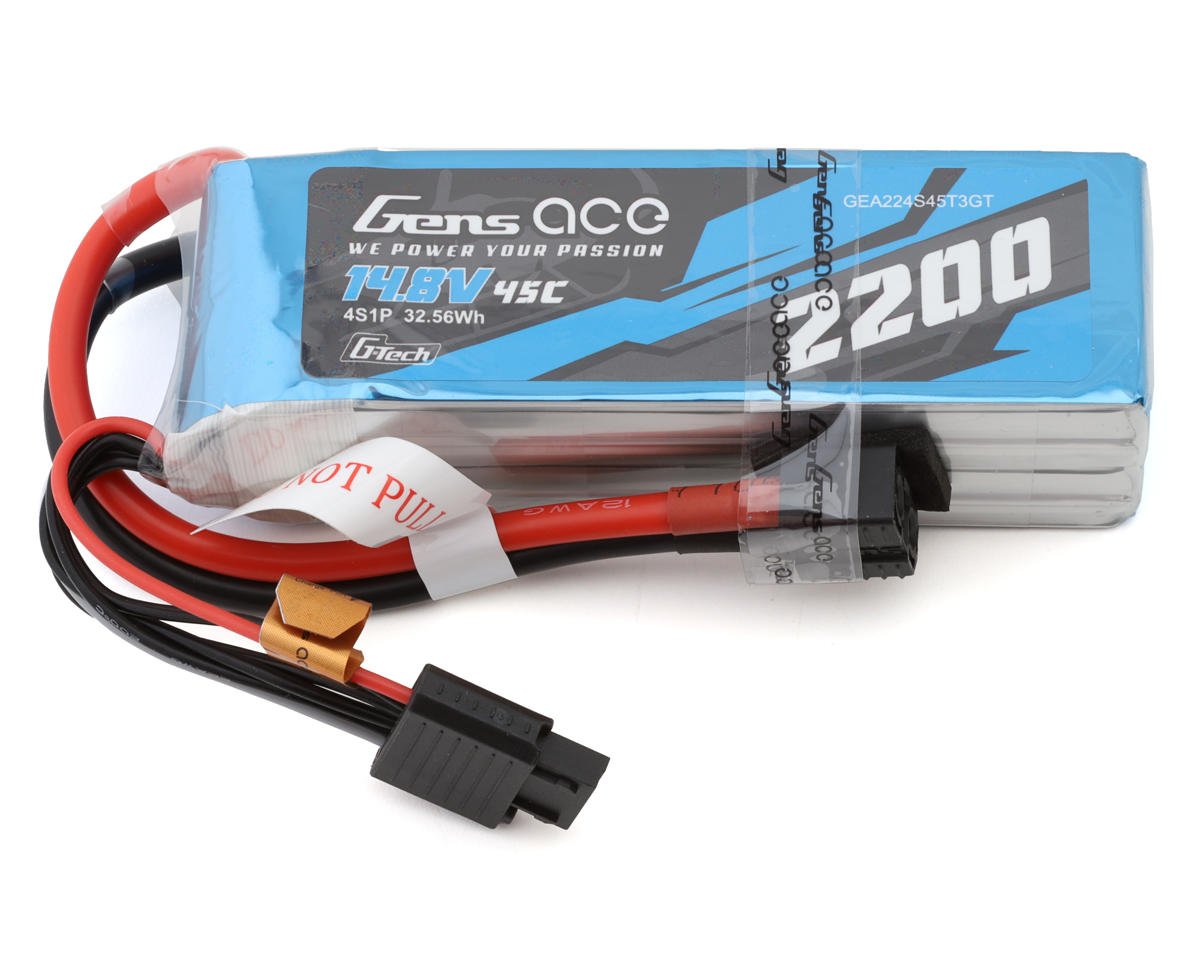 Gens Ace G-Tech Smart 4S LiPo Battery 45C (14.8V/2200mAh) w/Universal Connector (GEA224S45T3GT)