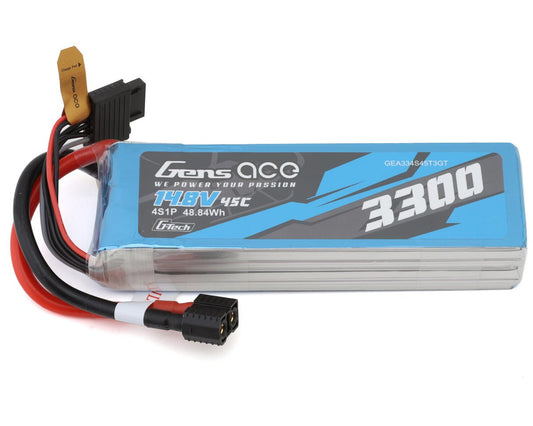 Gens Ace G-Tech Smart 4S LiPo Battery 45C (14.8V/3300mAh) w/Universal Connector (GEA334S45T3GT)