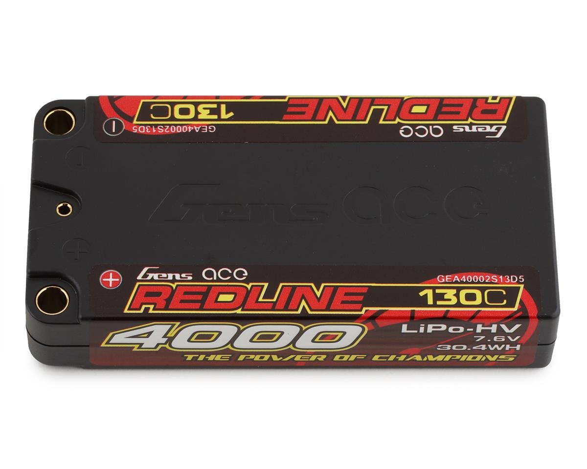 Gens Ace Redline 2S LiHV LiPo LCG Battery 130C (7.6V/4000mAh) (GEA40002S13D5)