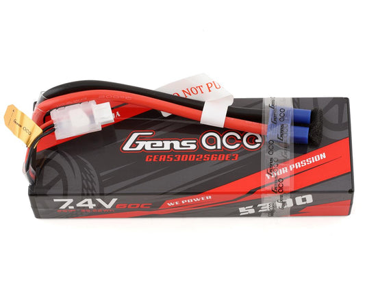 Gens Ace 2S LiPo Battery 60C (7.4V/5300mAh) w/EC3 Connector (GEA53002S60E3)