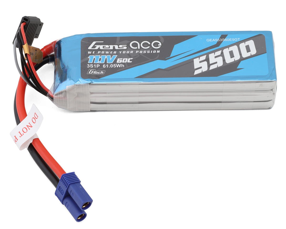 Gens Ace G-Tech Smart 3S LiPo Battery 60C (11.1V/5500mAh) w/EC5 Connector (GEA553S60E5GT)