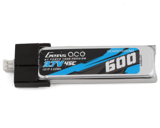 Gens Ace 1S LiPo Battery 45C (3.7V/600mAh) (GEA6001S45UMX)