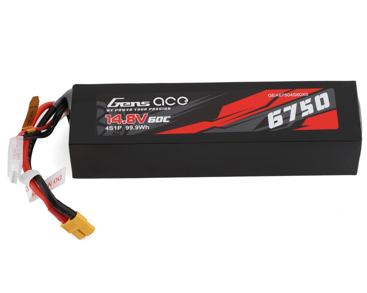 Gens Ace 4S LiPo Battery 60C (14.8V/6750mAh) (GEA67504S60X6)