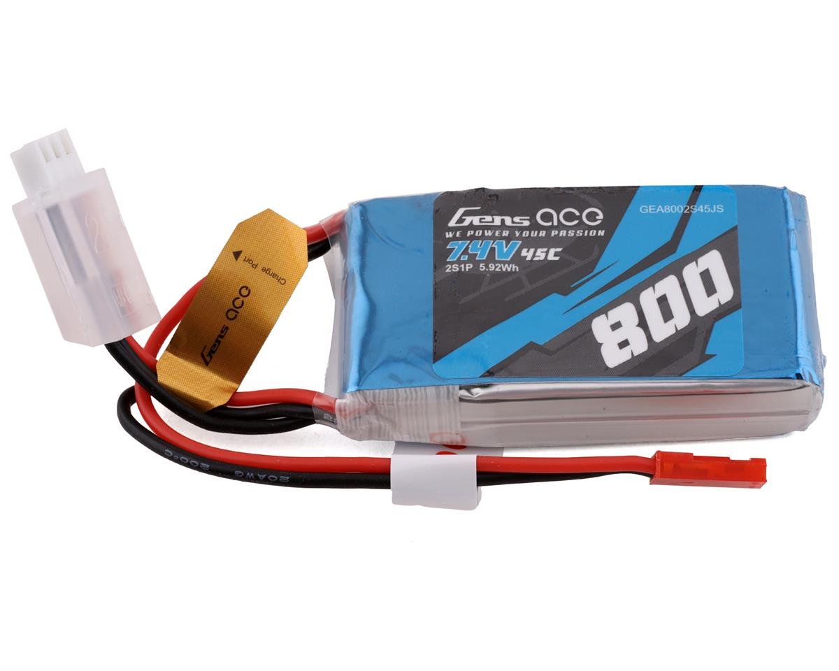 Gens Ace 2s LiPo Battery 45C (7.4V/800mAh) (GEA8002S45JS)