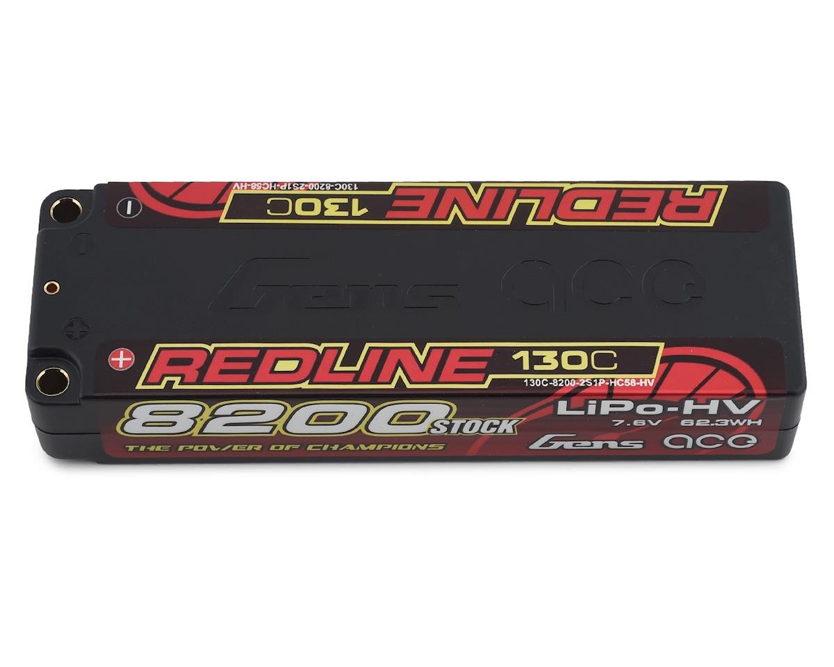 Gens Ace Redline 2s LiHV LiPo Battery 130C w/5mm Bullets (7.6V/8200mAh) (GEA82002S13D5)