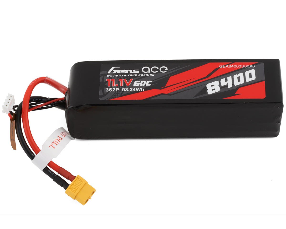 Gens Ace 3S LiPo Battery 60C (11.1V/8400mAh) (GEA84003S60X6)