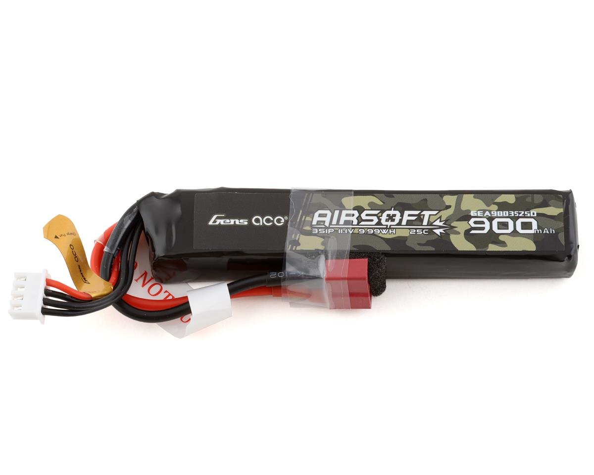Gens Ace 3S 25C Airsoft LiPo Battery w/Deans Plug (11.1V/900mAh) (GEA9003S25D)