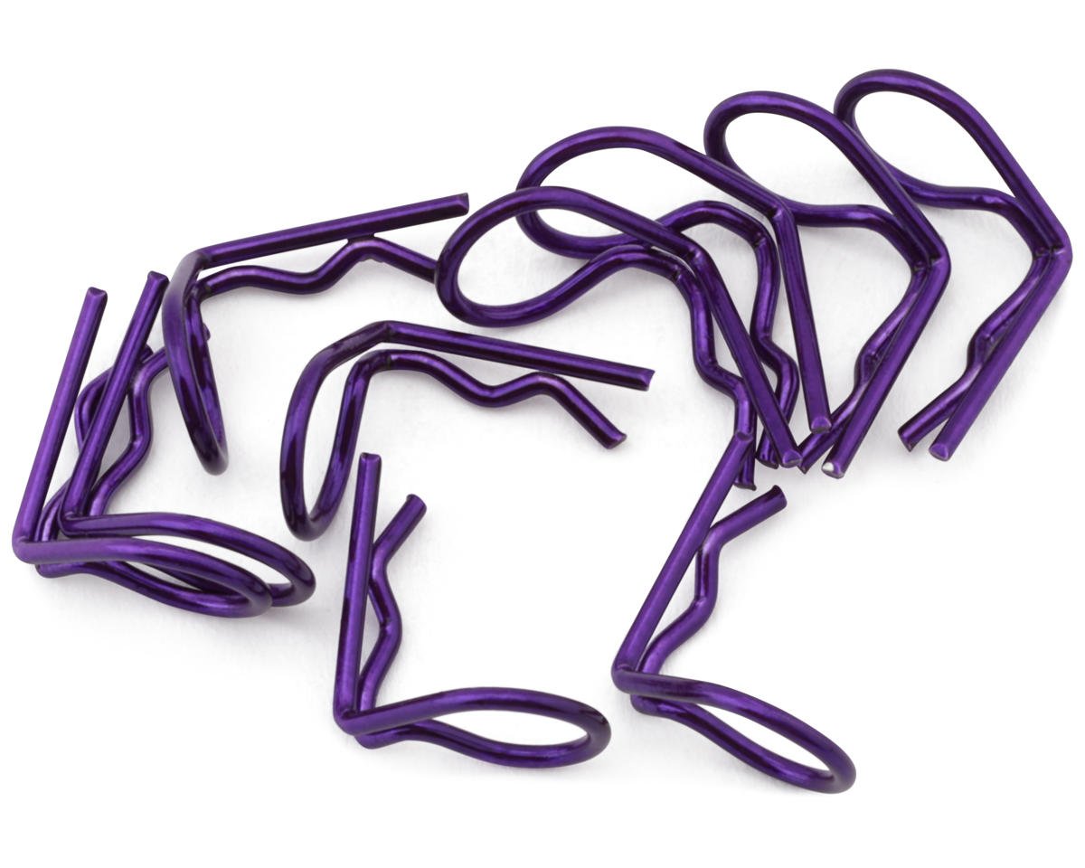 Hot Racing 90¡ Bent Body Clips (10) (Purple) (HRAAC01B07)