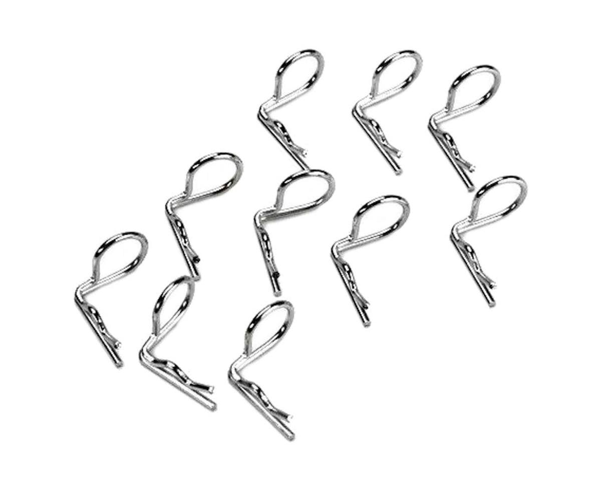 Hot Racing 1/10 90 Degree Bend Body Clips (10) (Silver) (HRAAC01B08)