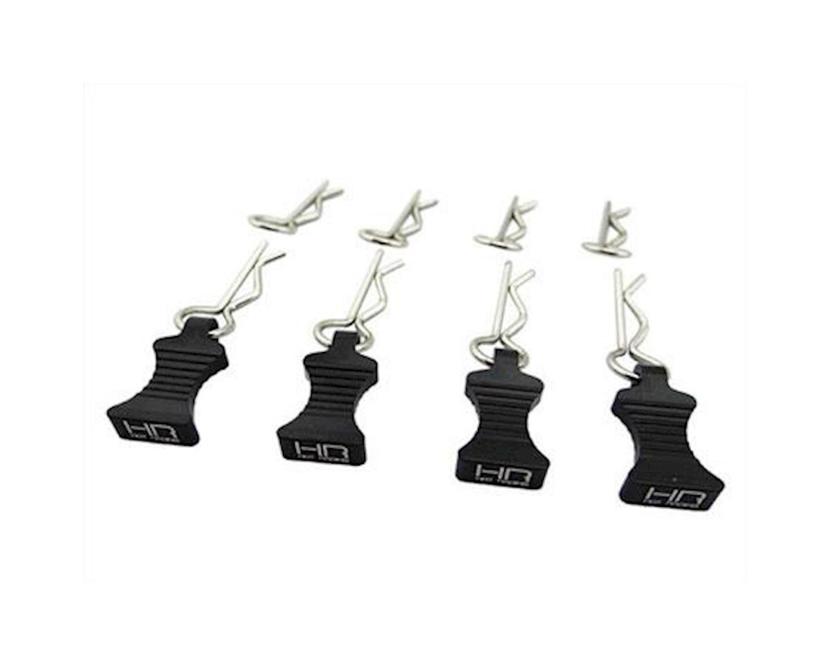 Hot Racing 1/10 Aluminum EZ Pulls w/Body Clips (Black) (4) (HRAAC03EZ01)