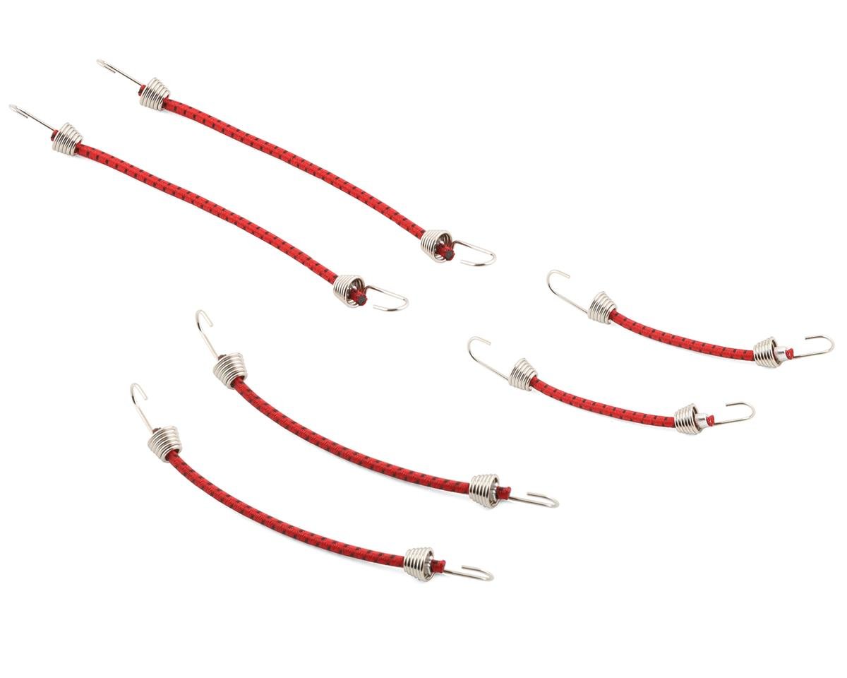 Hot Racing 1/10 Scale Bungee Cord Set (Red/Black) (6) (HRAACC468C12)
