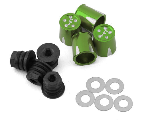 Hot Racing 4mm Aluminum Wheel Nut Caps (Green) (4) (HRAACC74MB05)
