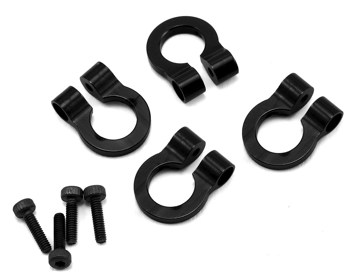 Hot Racing 1/10 Aluminum Tow Shackle D-Ring (Black) (4) (HRAACC80801)