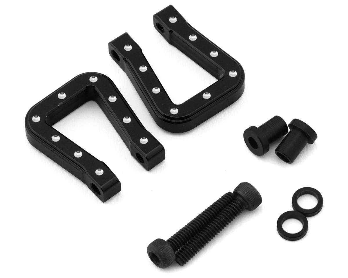 Hot Racing 1/10 Aluminum Monster Flat Tow Shackles (Black) (2) (HRAACC808MF01)