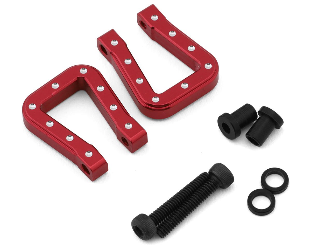 Hot Racing 1/10 Aluminum Monster Flat Tow Shackles (Red) (2) (HRAACC808MF02)