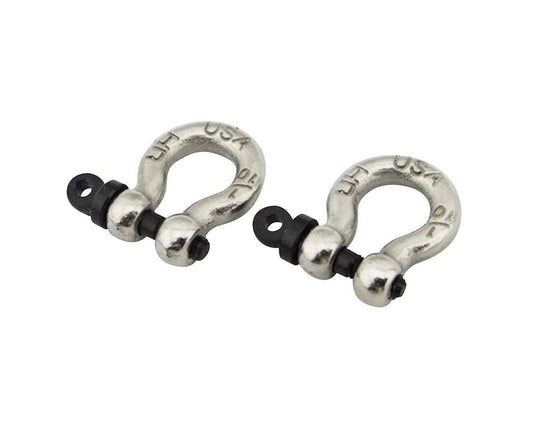 Hot Racing 1/10 Scale Aluminum Tow Shackle D-Rings (2) (Chrome) (HRAACC808X08)