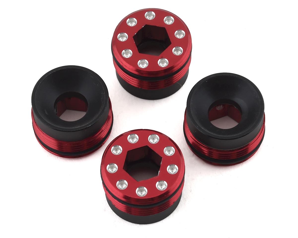 Hot Racing Arrma Kraton 8S Aluminum O-Ring Delrin Cap Hub Nut (Red) (4) (HRAAFE21N02)