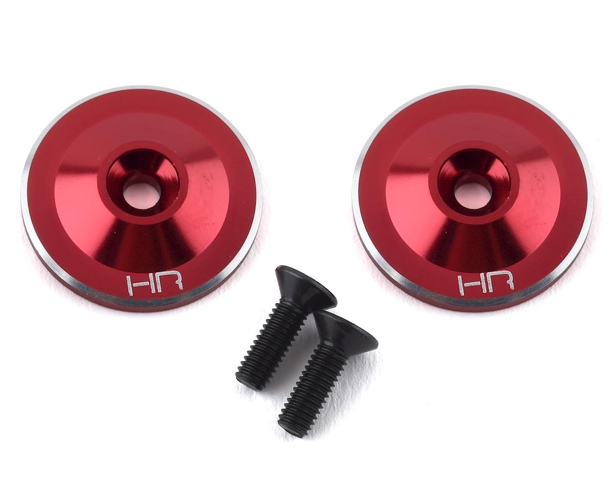 Hot Racing Aluminum Large Wing Buttons (Red) (2) (HRAAON40U02)
